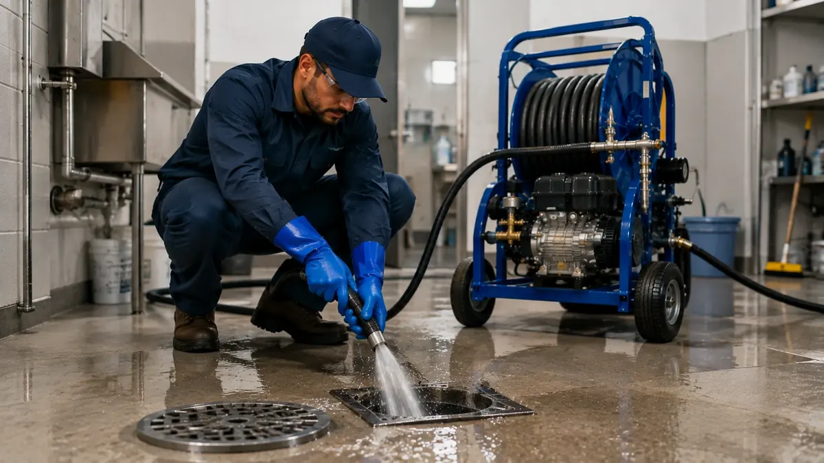 Floor Drain Hydro Jet Cleaning in Terra Bella