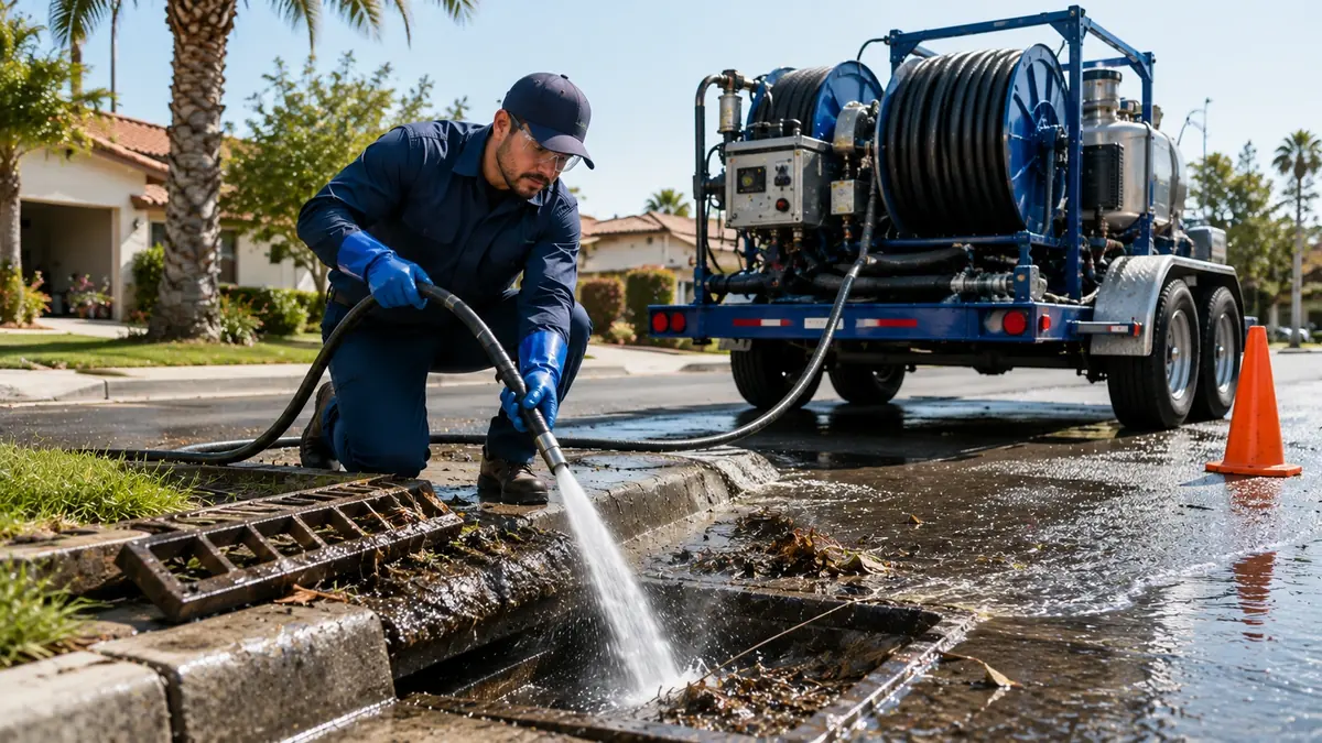 Storm Drain Hydro Jet Cleaning in Terra Bella